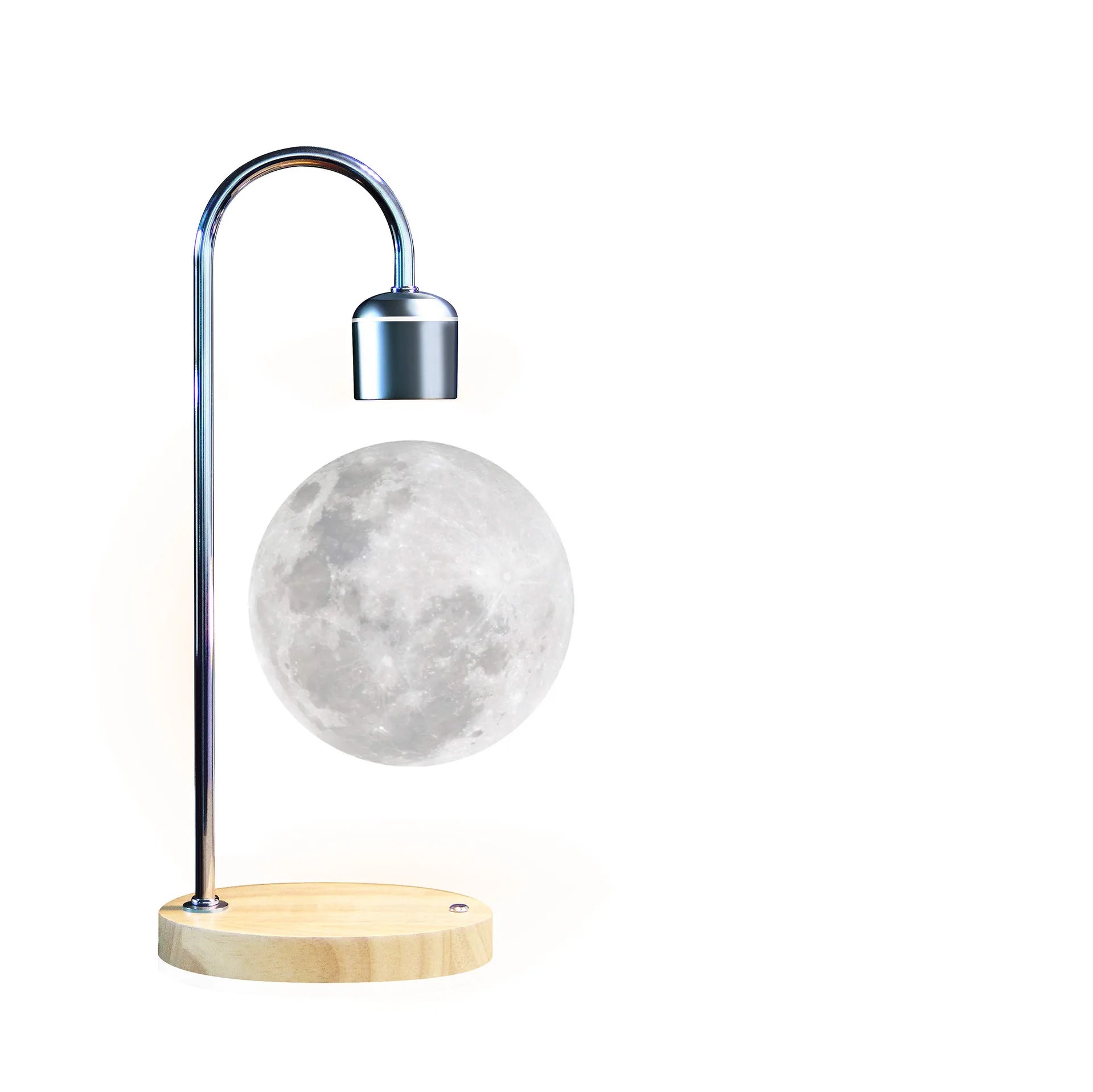 Levitating Moon Lamp with Qi Charger & Warm LED Light for Home & Office